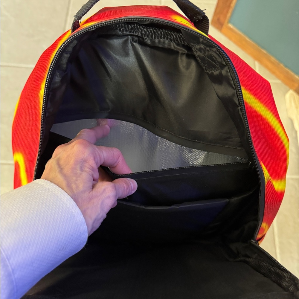 MONKEY CARTOON BACKPACK (VIBRANT RED & YELLOW) - Picture 9 of 11